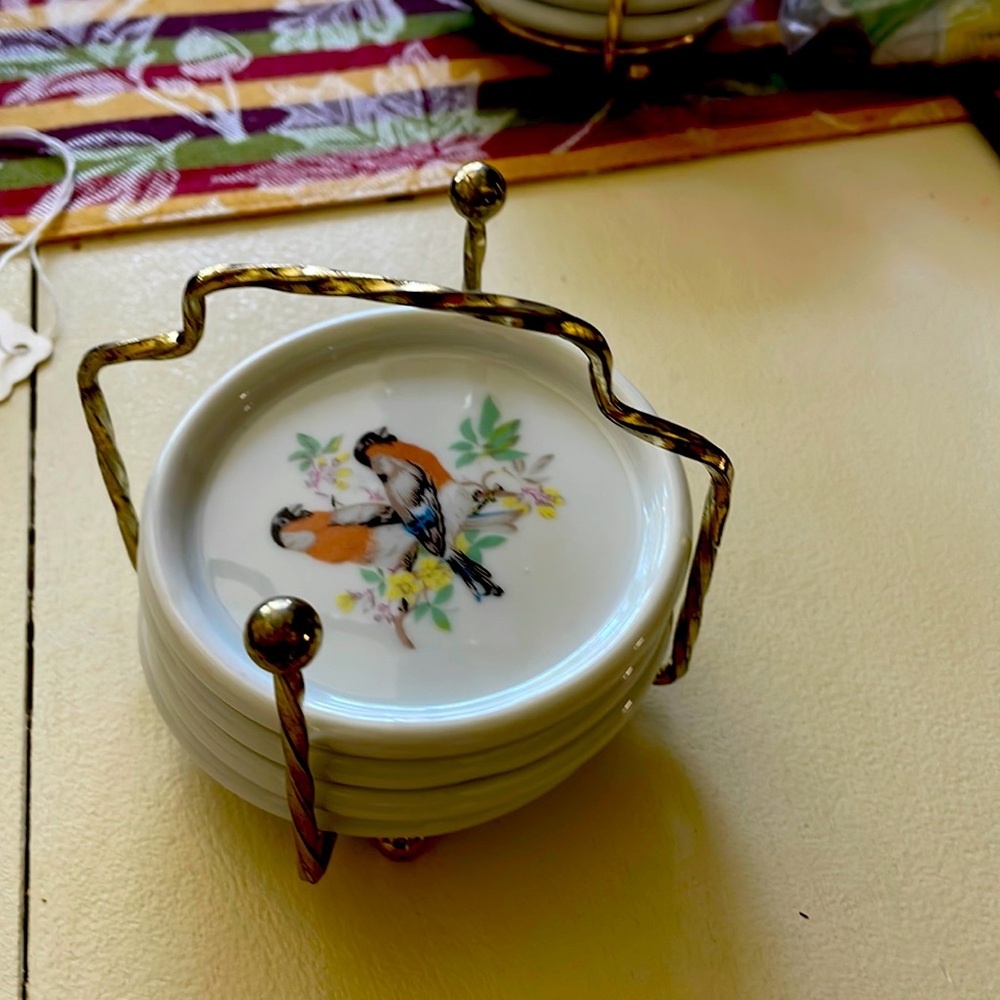 Vintage Interpur Porcelain Coaster Set